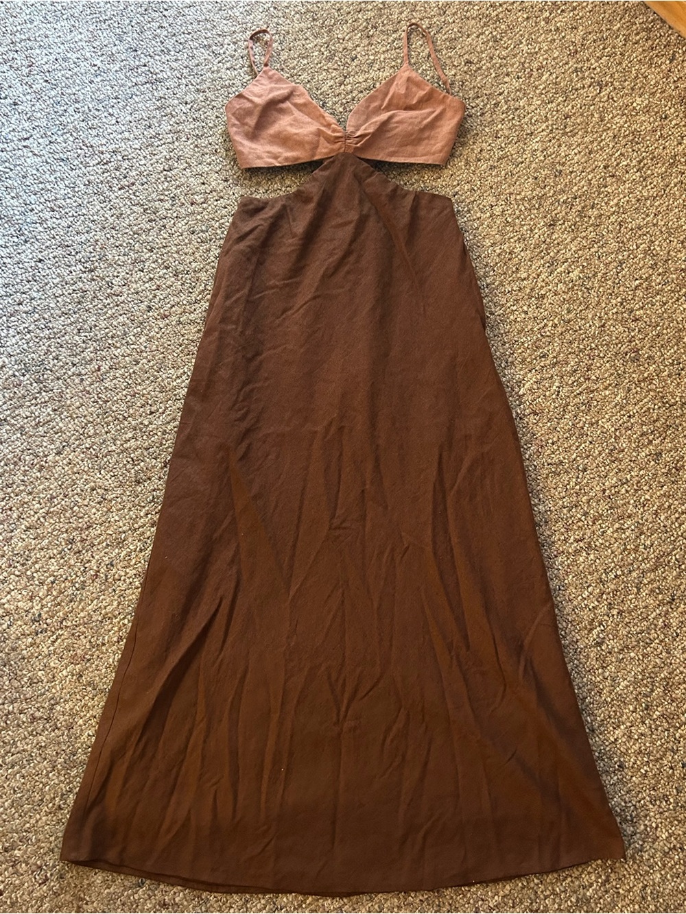 Abercrombie & Fitch Women’s Two-Toned Brown Maxi Dress Size Medium